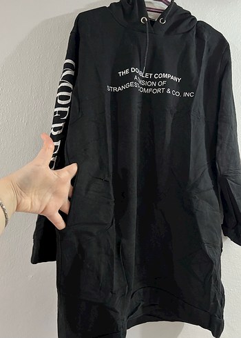 Kadın Siyah Kapüşonlu Rahat Sweatshirt - Görsel 4