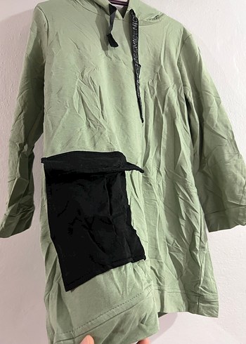 Kapüşonlu Kadın Uzun Sweatshirt - Görsel 4