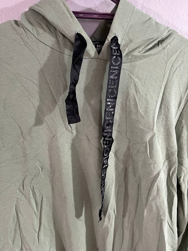 Kapüşonlu Kadın Uzun Sweatshirt - Görsel 5