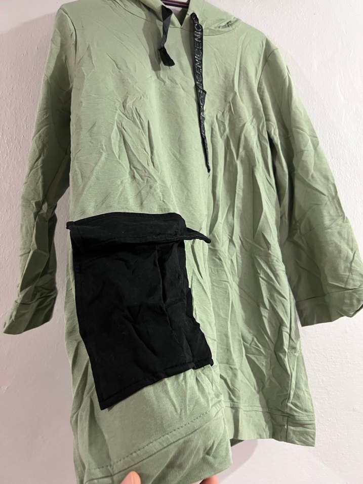 Kapüşonlu Kadın Uzun Sweatshirt - Görsel 4