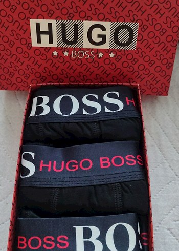 xl Beden Hugo Boss Erkek Kırmızı Baskılı Boxer Seti