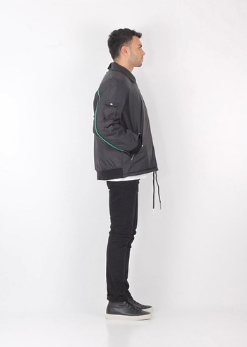 Forpaul siyah erkek mont kısa bomber - Görsel 3