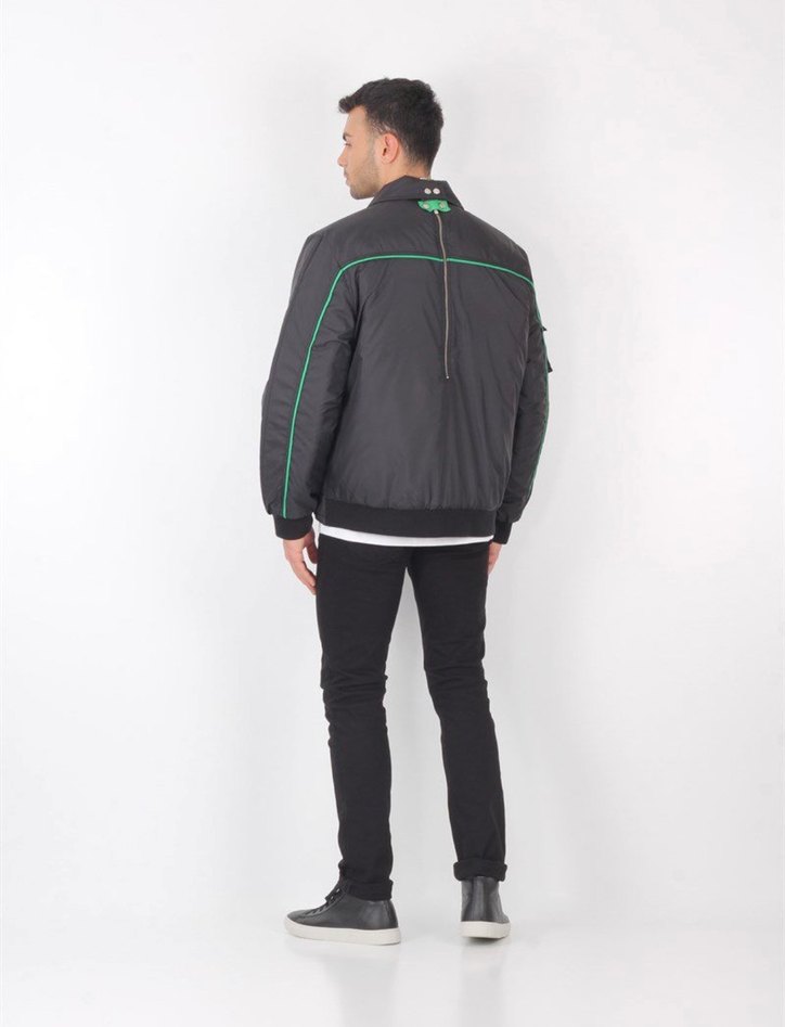 Forpaul siyah erkek mont kısa bomber - Görsel 4