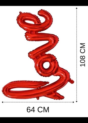 Kırmızı Love Yazılı Balon - Görsel 2