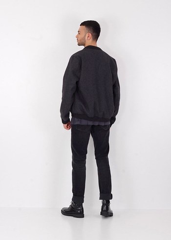 Bomber erkek yün kaban - Görsel 4