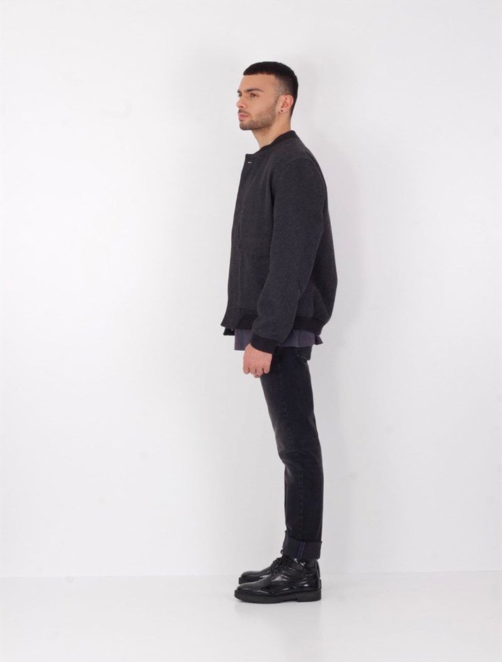 Bomber erkek yün kaban - Görsel 3