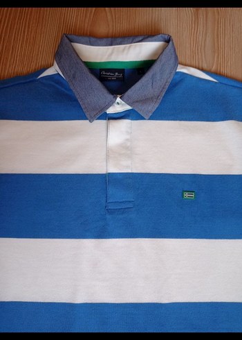 Uzun kollu polo çizgili erkek tişört - Görsel 3