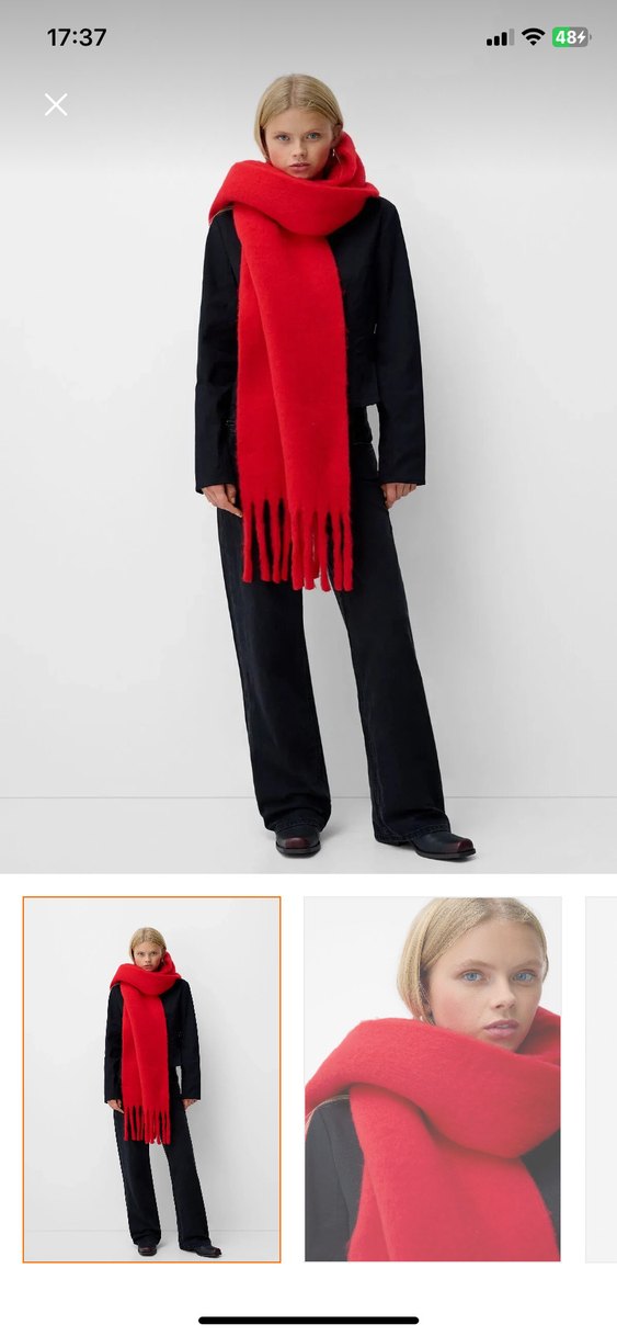 Kırmızı Atkı / Şal - Görsel 2