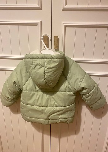 LCW Baby Yeşil Kapüşonlu Kız Bebek Mont - Görsel 4