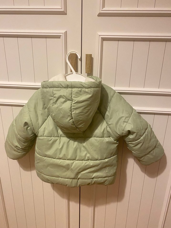 LCW Baby Yeşil Kapüşonlu Kız Bebek Mont - Görsel 4