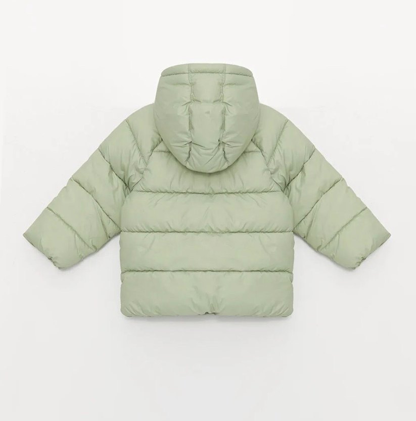 LCW Baby Yeşil Kapüşonlu Kız Bebek Mont - Görsel 2