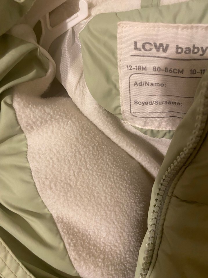 LCW Baby Yeşil Kapüşonlu Kız Bebek Mont - Görsel 5