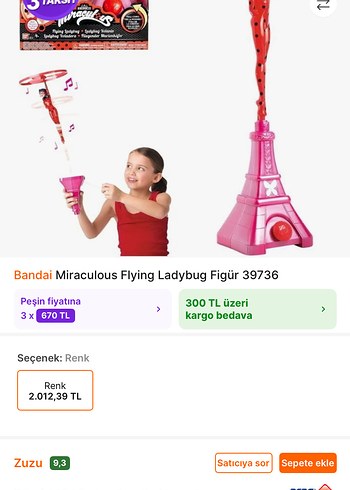 Bandai Miraculous Uçan Ladybug Figür