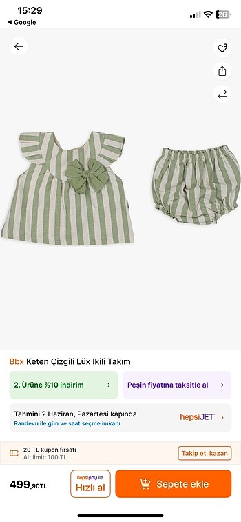 Keten İkili Takım Romper