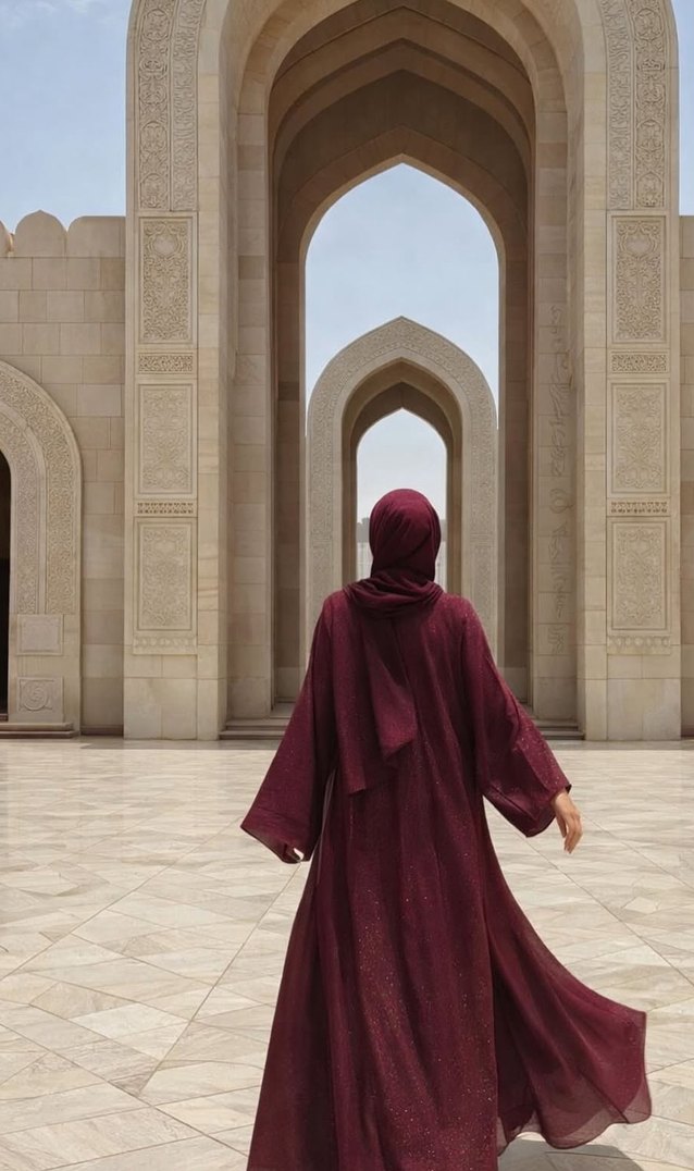 Bordo İpek Dokulu Bohem abaya şal takım - Görsel 3