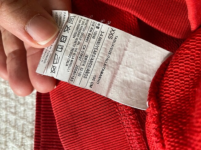 4 Yaş Beden kırmızı Renk çocuk sweatshirt