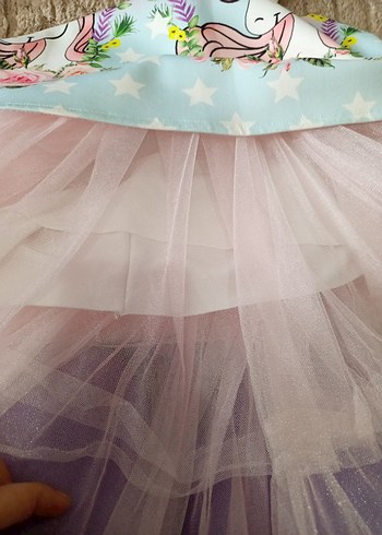 Kız Çocuk Baskılı Askısız Elbise - Görsel 3