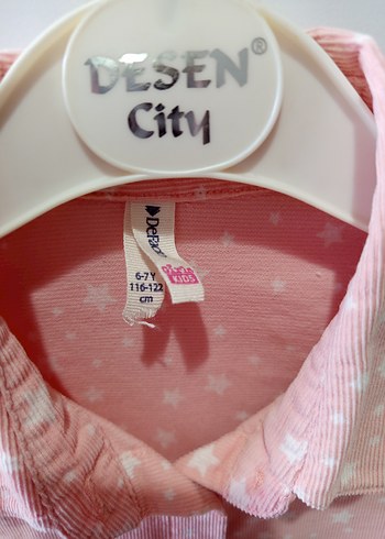 Kız Çocuk Pembe Desenli Uzun Kollu Gömlek - Görsel 3