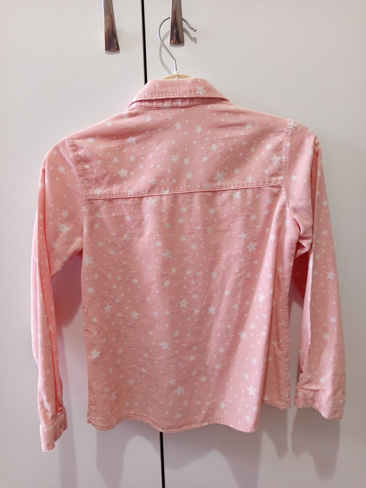 Kız Çocuk Pembe Desenli Uzun Kollu Gömlek - Görsel 2