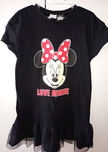 Kız Çocuk Siyah Minnie Baskılı Tişört - Görsel 3