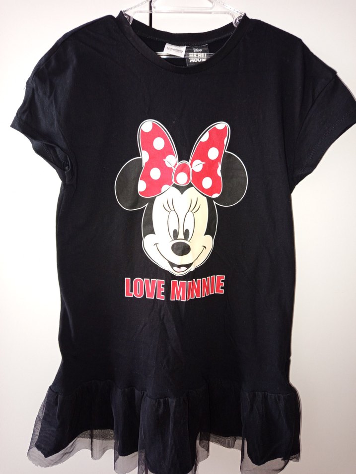 Kız Çocuk Siyah Minnie Baskılı Tişört - Görsel 3