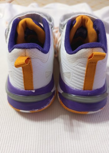 Renkli Baskılı Beyaz Basketbol Ayakkabısı Velcro 35 no - Görsel 7