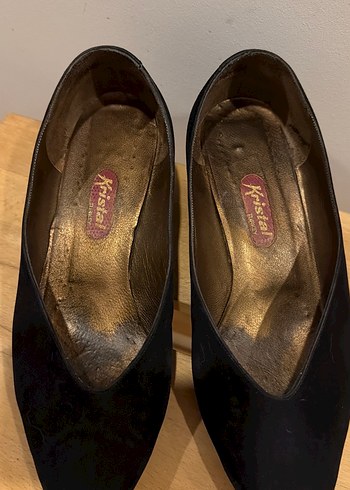 Süet Deri Topuklu Klasik Ayakkabı 39 - Görsel 2