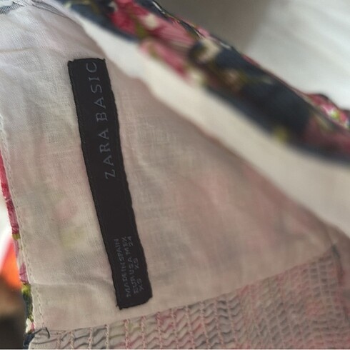 xs Beden Zara çiçekli straplez elbise