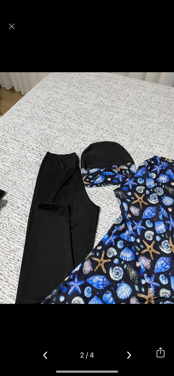 Mavi Deniz Kabuklu Payetli Mini Mayo - Görsel 2