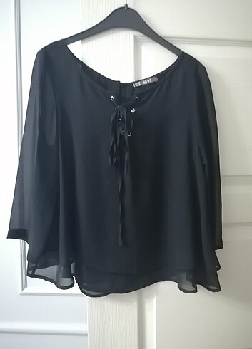 Siyah sifon bluz - Görsel 2