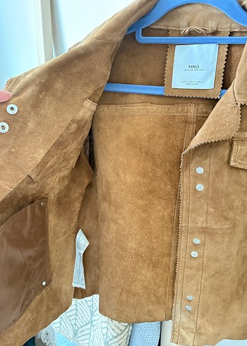 Düğmeli Kahverengi Süet Kadın Ceket - Görsel 4