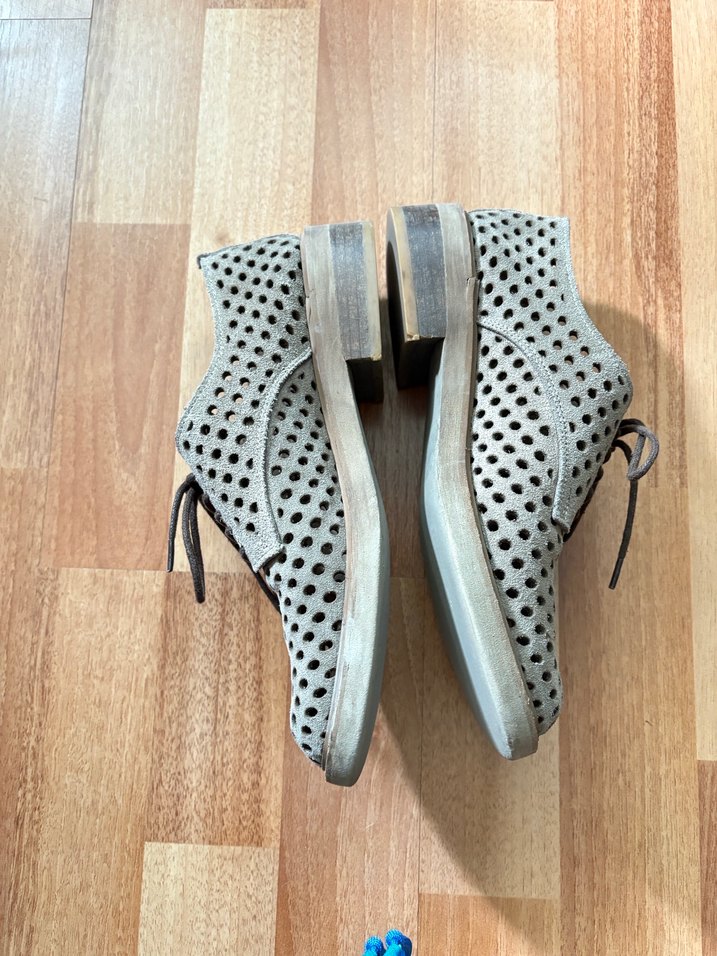 Bej Süet Delikli Ayakkabı - Görsel 5