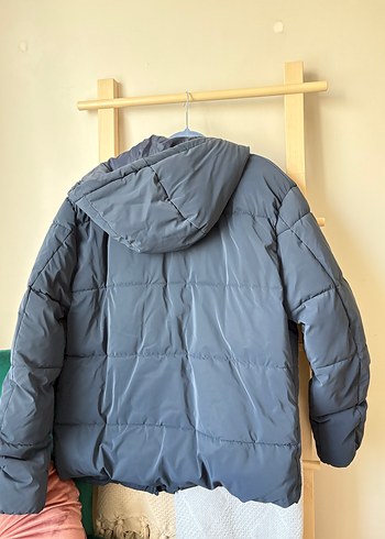 Lacivert Erkek Kapüşonlu Fermuarlı Şişme Mont - Görsel 3