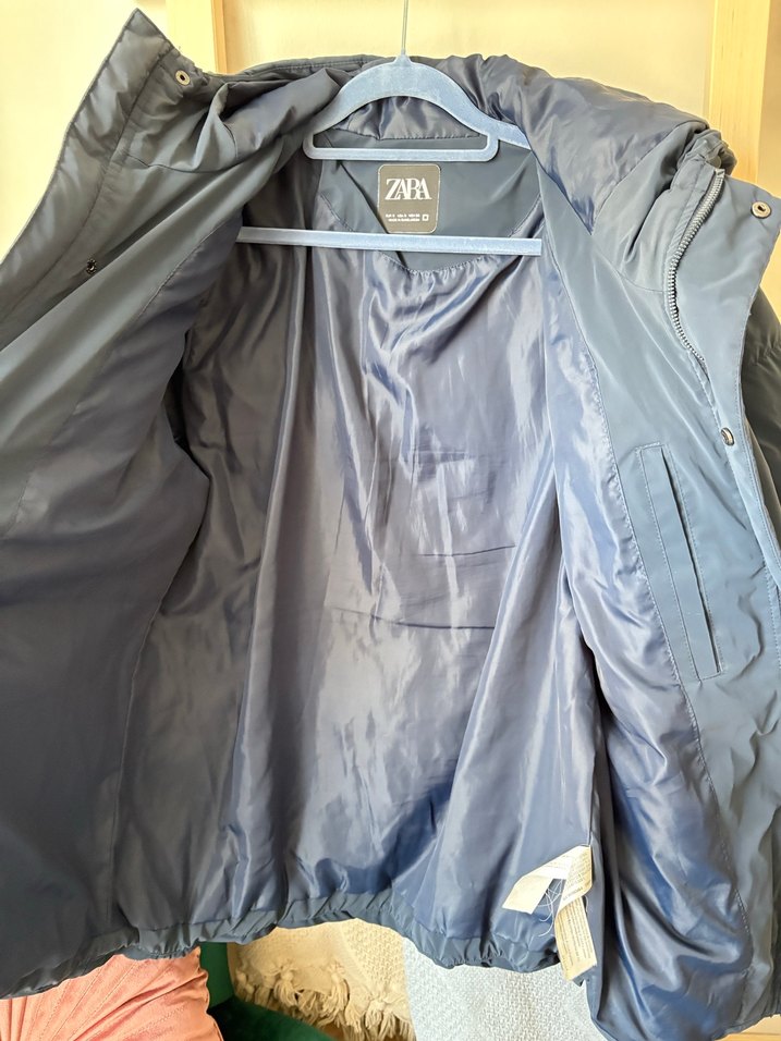 Lacivert Erkek Kapüşonlu Fermuarlı Şişme Mont - Görsel 5