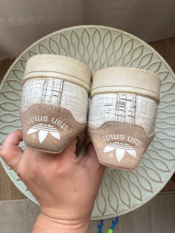 Adidas stan smith beyaz dokulu ayakkabı - Görsel 2