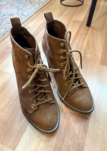 Kadın Bohem Tarz Süet Dolgu Topuklu Bot - Görsel 6