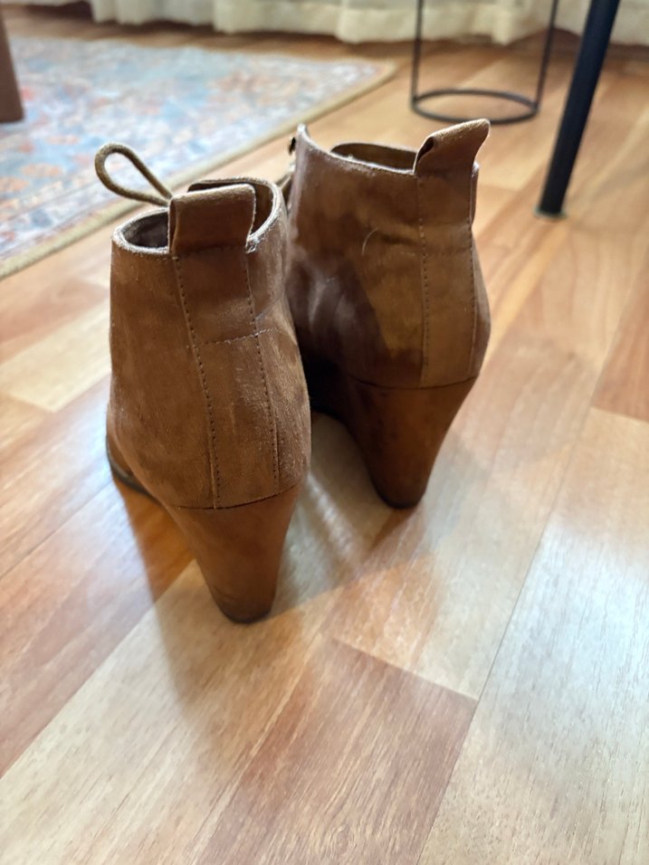 Kadın Bohem Tarz Süet Dolgu Topuklu Bot - Görsel 4