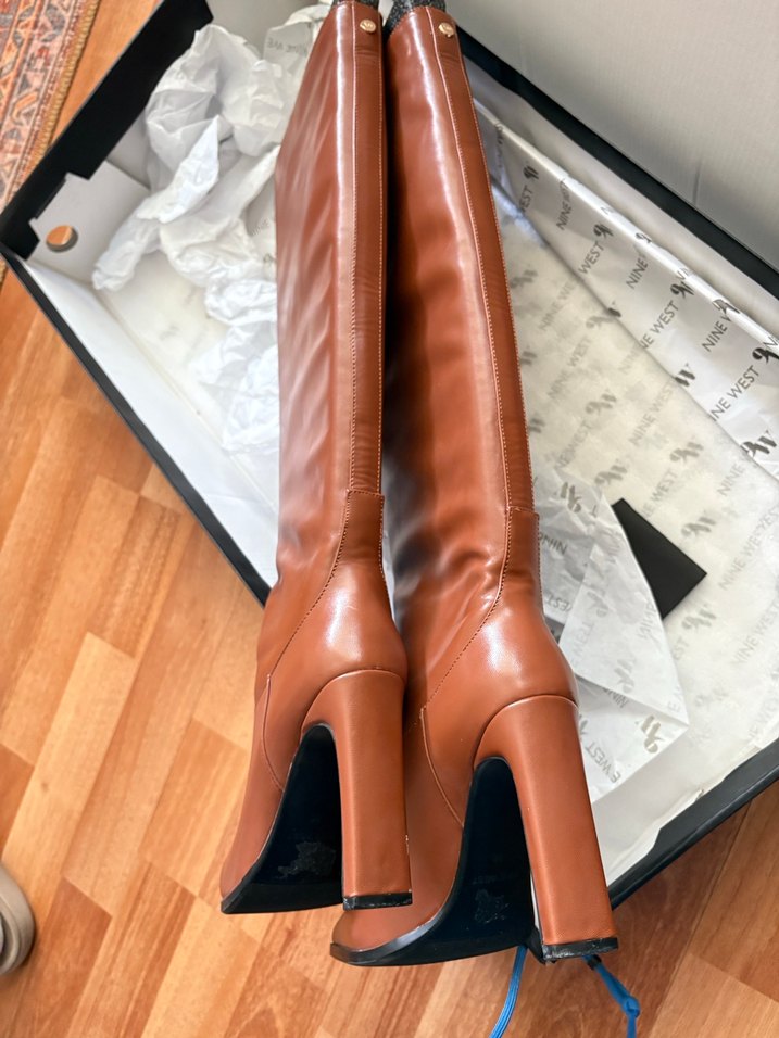 Nine West Kahverengi Deri Kadın Çizme - Görsel 3