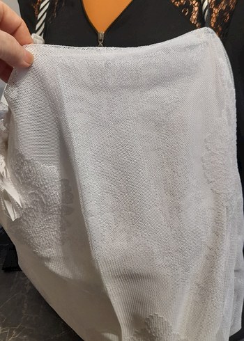 Beyaz Püsküllü tül dantel Bohem Kadın Çanta - Görsel 6