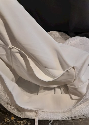 Beyaz Püsküllü tül dantel Bohem Kadın Çanta - Görsel 8