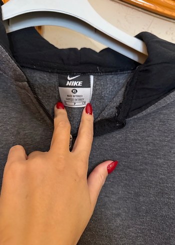 Nike Gri Kapüşonlu Fermuarlı Erkek Sweatshirt