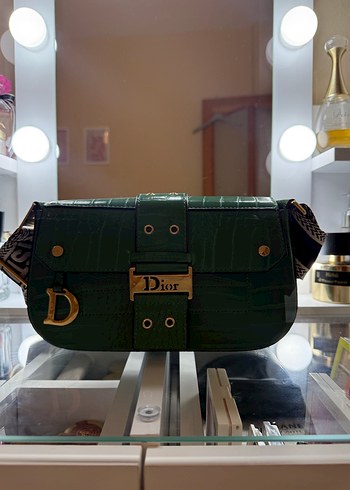 Dior Yeşil Yılan Desenli Deri Kadın Çanta