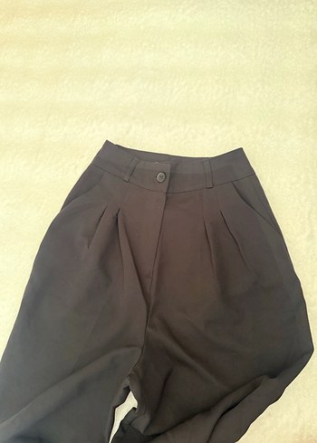 s Beden siyah Renk Siyah Midi Regular Fit Kadın Kumaş Pantolon