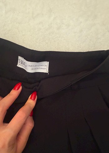 s Beden Siyah Midi Regular Fit Kadın Kumaş Pantolon