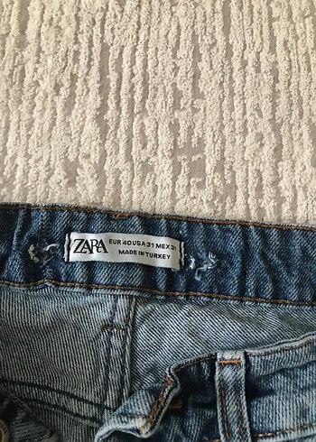 Zara Kadın Gri Mavi Bol Kesim Denim Pantolon