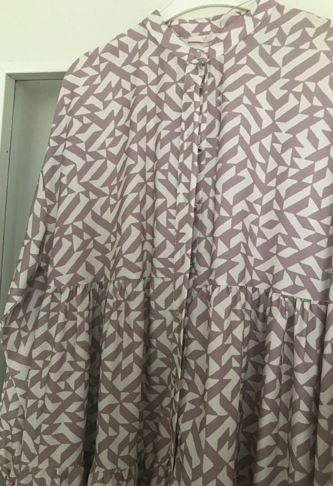 Uzun, Bohem, Bağcıklı, Gri-Mor Elbise - Görsel 2