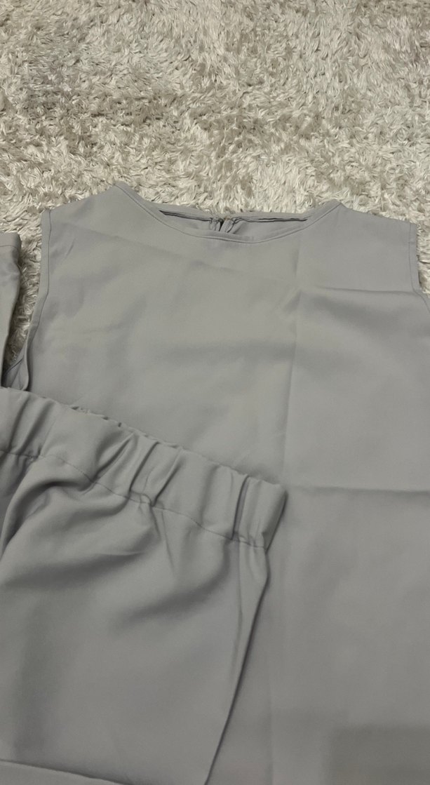 Gri Kadın Kumaş Pantolon ve Üst Takım - Görsel 3