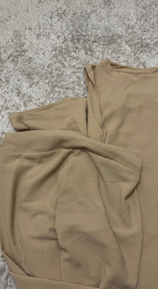 Bej Kolsuz Keten Kadın takım - Görsel 3