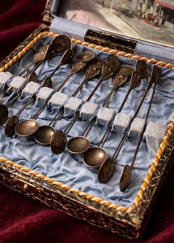 Gümüş Telkari Antika Kaşık Seti - Görsel 3