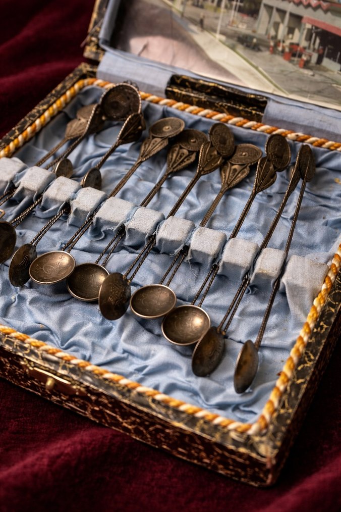 Gümüş Telkari Antika Kaşık Seti - Görsel 3
